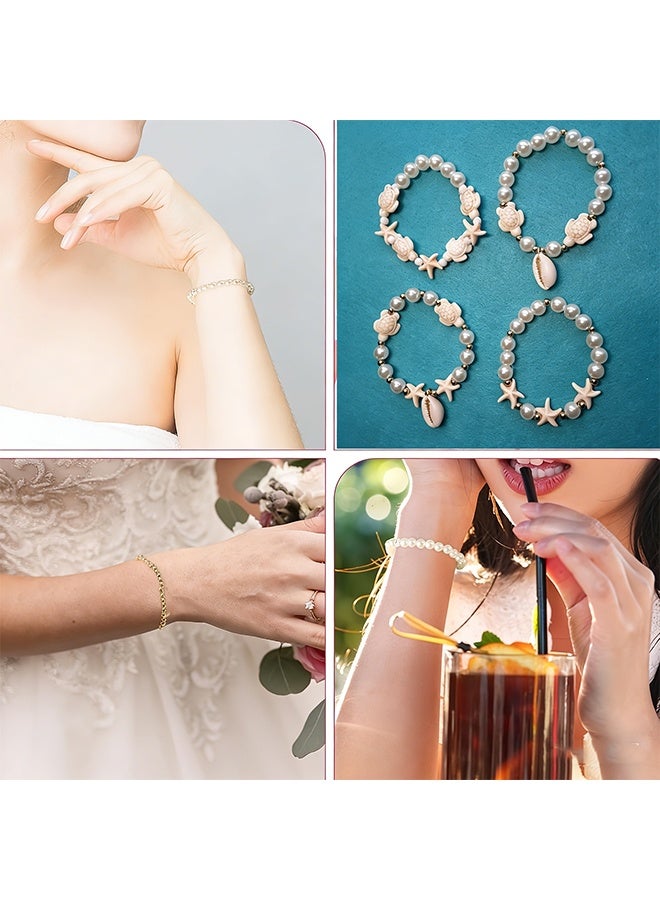 Happy D 1042-piece Ocean Pearl, Turtle, Starfish Bead Bracelet Making Kit, Imitation Bohemian Ocean Beach Shell Beads, Starfish, Mermaid Beads, Summer Ocean Pendant Earrings, Bracelet, Necklace, Anklet DIY Jewelry Craft Kit - Image 4